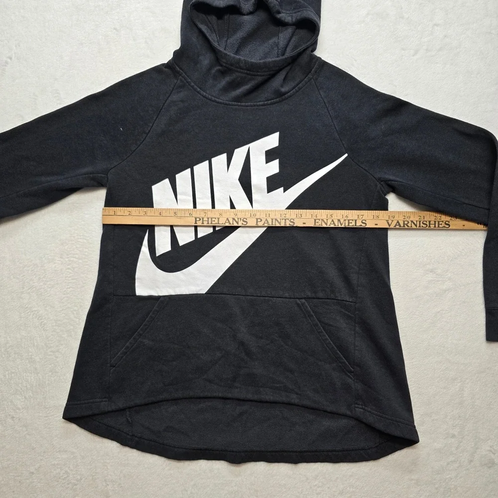 Nike‎ Hoodie Women XL Black Logo Sweatshirt Athleisure Streetwear